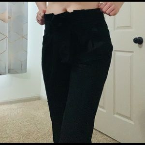 Paper bag Cropped Pants